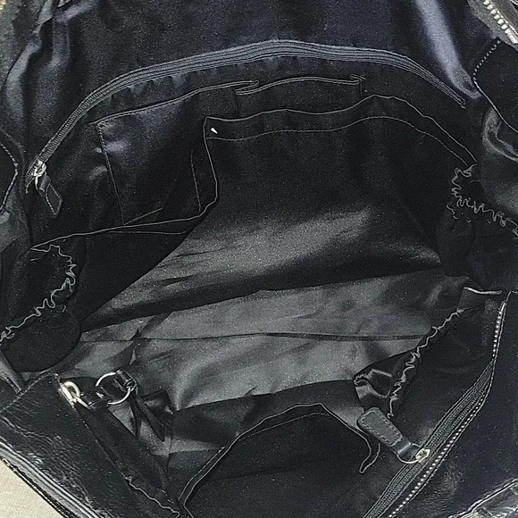 Coach Signature Black Patent Leather Tote Diaper Bag  F19256 - Picture 9 of 15